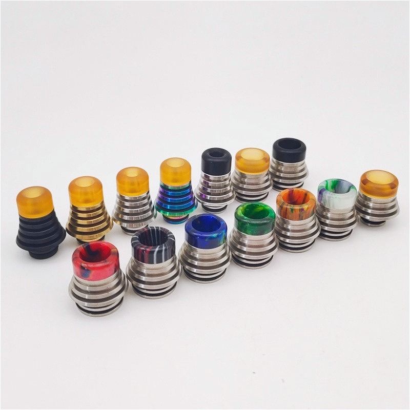Drip Tip Resin - 1PC 510 810 หัวดูดสแตนเลสเรซิ่น PEI รูปทรงหอคอยแบบหลอด