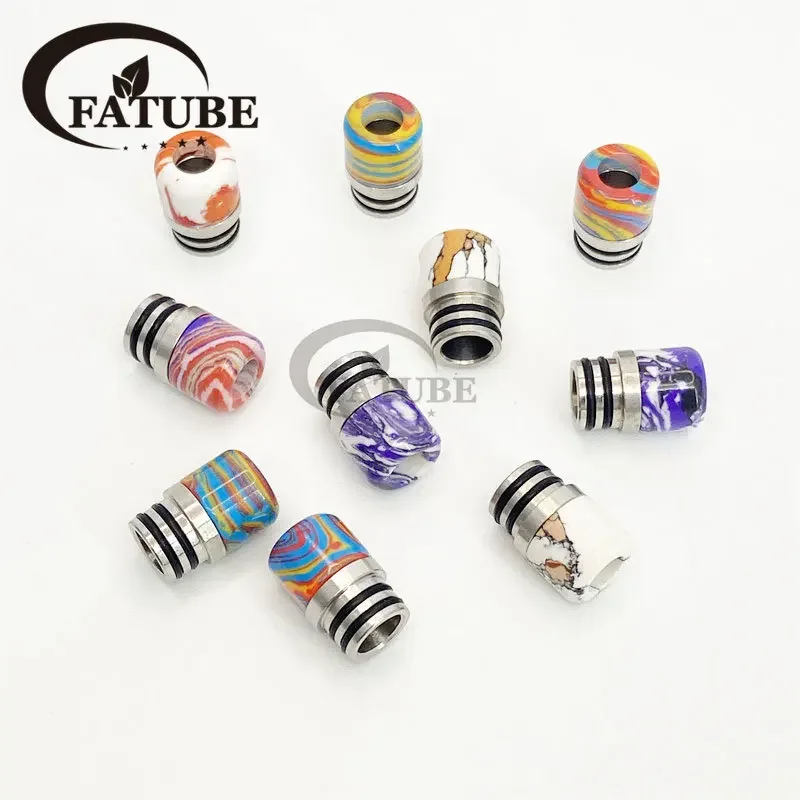 Drip Tip Resin - 1 PC/10 PCS 510 สแตนเลสสตีลเรซิ่น Straw