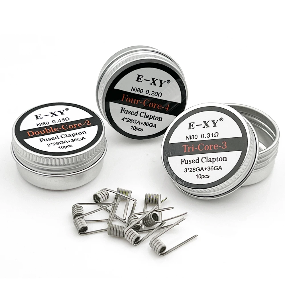 Clapton Wire Pre Built - 10 ชิ้น/กล่อง Ni80 ที่สร้างไว้ล่วงหน้า COIL 28GA