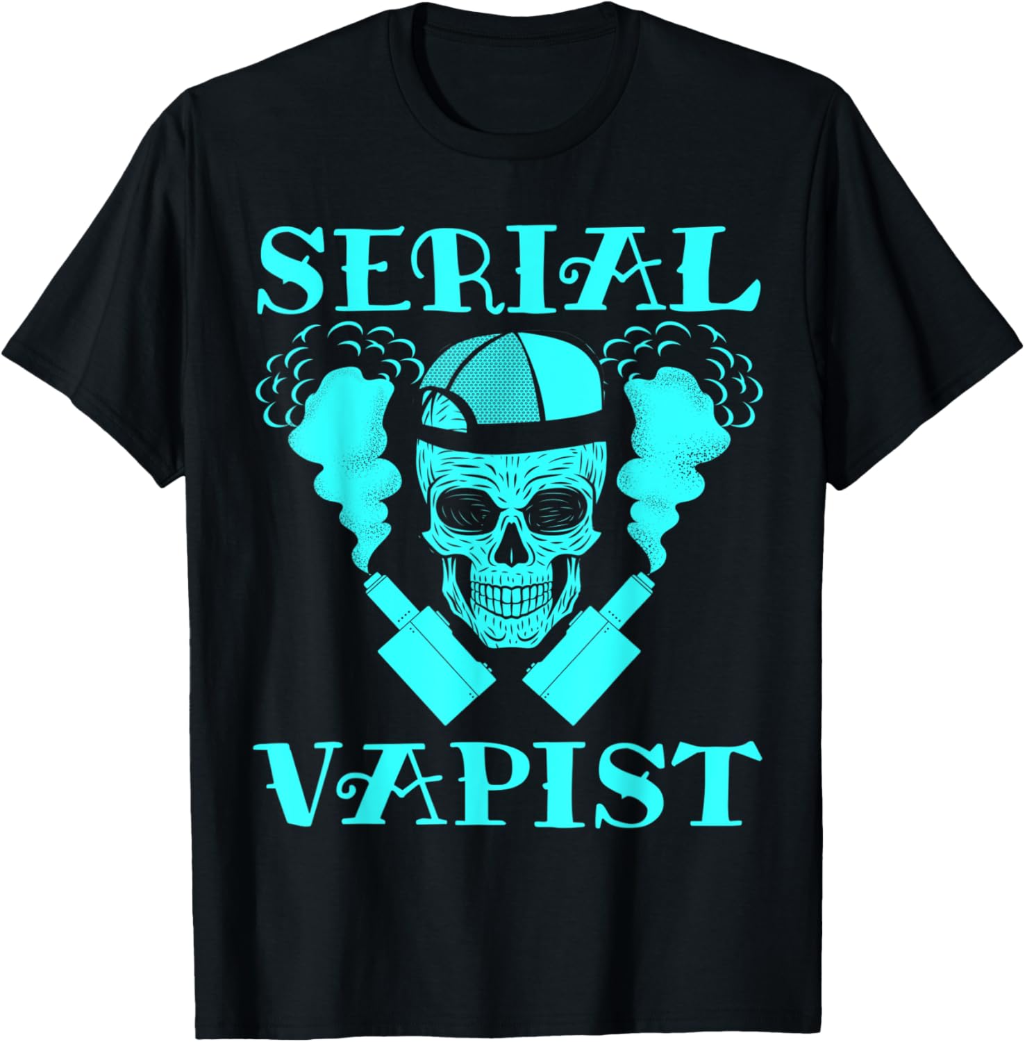 Vaping Shop - เสื้อยืดลายกราฟิก Serial Vapist Skull Vaping E