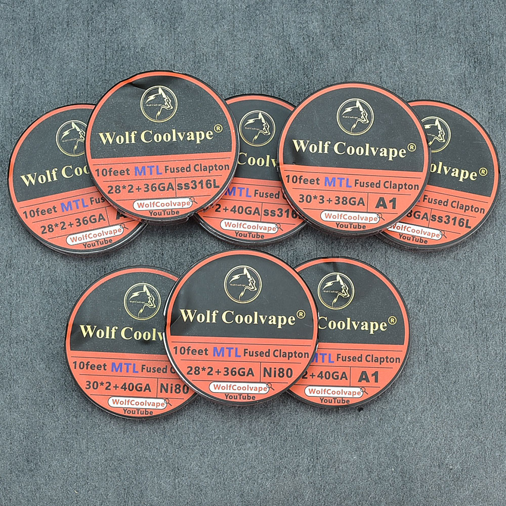 Clapton Wire Pre Built - 10ฟุต NI80/A1/SS316L MTL Fused Clapton ความต้านทานลวดความร้อน