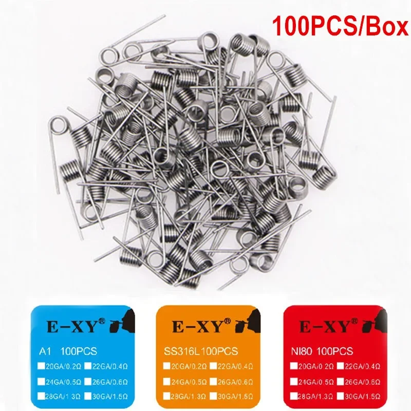 Coil Building Kit - 100 ชิ้น/กล่องที่สร้างไว้ล่วงหน้าขดลวด A1 SS316L Ni80 Pre