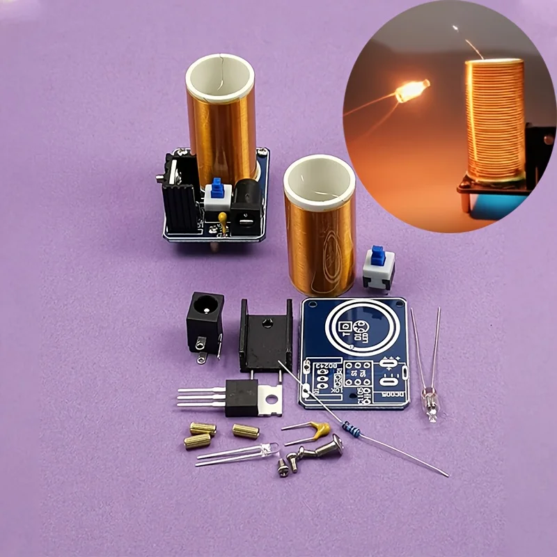 Coil Building Kit - ชุดมินิเทสลาคอยล์ BD243 ชุดอุปกรณ์อิเล็กทรอนิกส์ DIY สำหรับฝึกบัดกรี ชิ้นส่วนประกอบอุปกรณ์มายากล