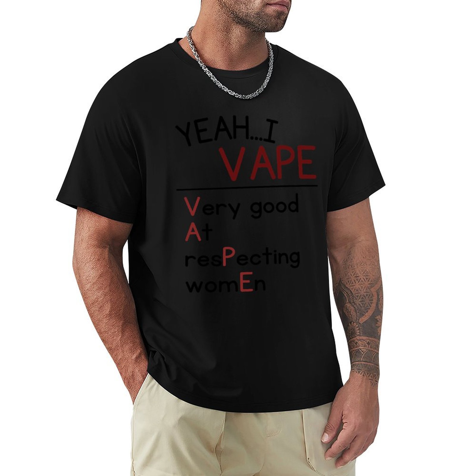 Vaping Goods - ใช่แล้ว ฉันชอบเคารพผู้หญิงมาก เสื้อยืดสำหรับทำงานกลางแจ้ง
