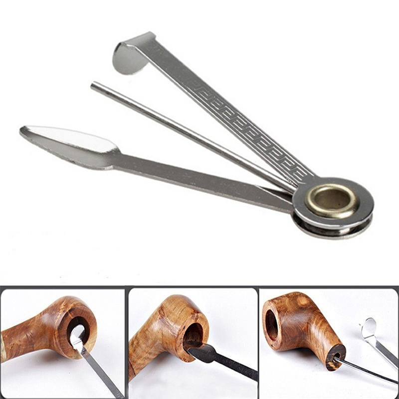 Dry Herb Vaping Accessories - เครื่องมือทำความสะอาดท่อสูบบุหรี่สแตนเลสอเนกประสงค์ 3in1 อุปกรณ์เสริมสำหรับการสูบบุหรี่ อุปกรณ์เสริมสำหรับกัญชา