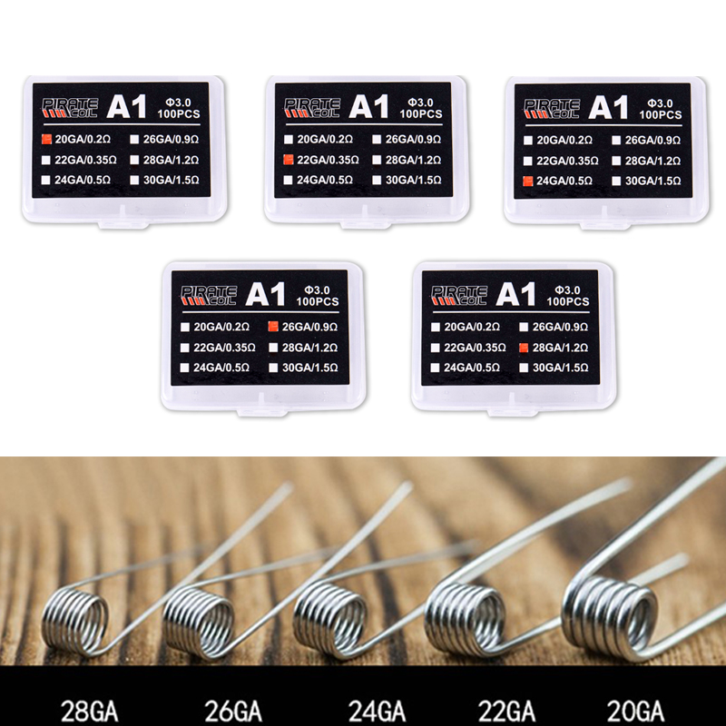 Coil Building Kit - 100 ชิ้น/กล่อง คอยล์ลวดความร้อนคุณภาพสูง A1 คอยล์สำเร็จรูป DIY