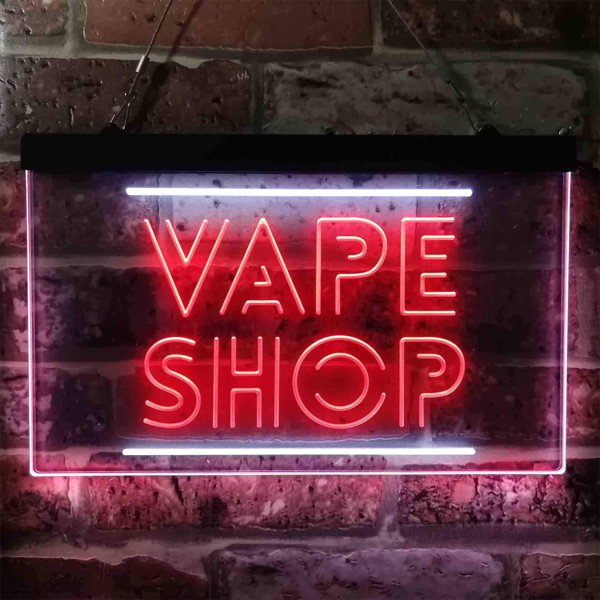 VAPE SHOP ป้ายไฟนีออน LED สีคู - Vaping Shop บทวิจารณ์และราคา