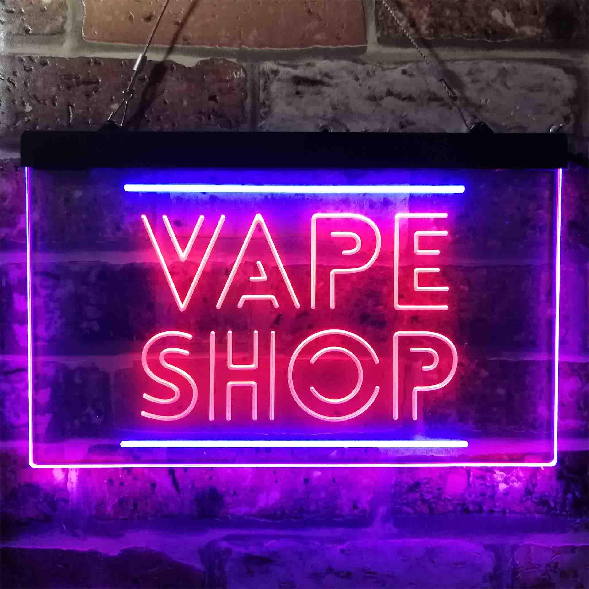 VAPE SHOP ป้ายไฟนีออน LED สีคู - Vaping Shop บทวิจารณ์และราคา
