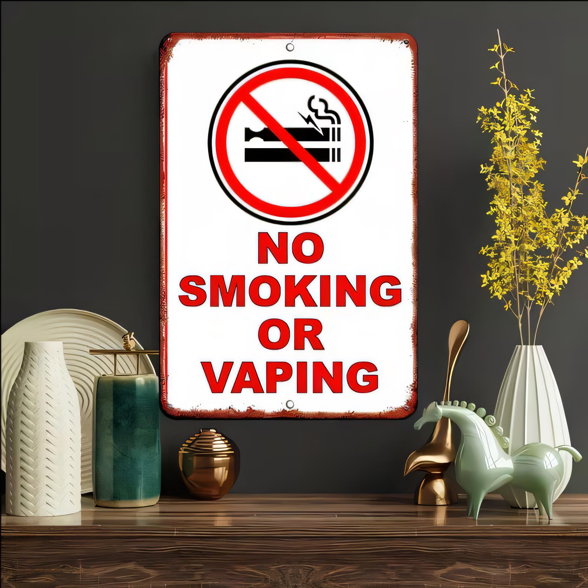 ป้ายโลหะเตือนห้ามสูบบุหรี่หรือ - Vaping Area บทวิจารณ์และราคา