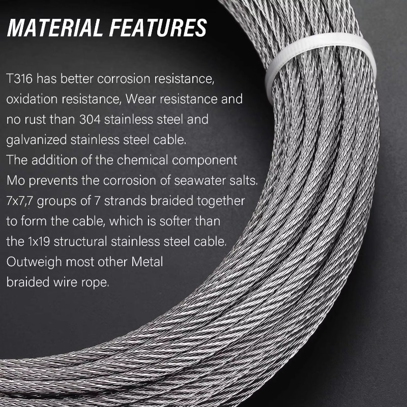 ลวดสลิง 7X19 เส้นผ่านศูนย์กลาง - Stainless Wire Ss316 บทวิจารณ์และราคา
